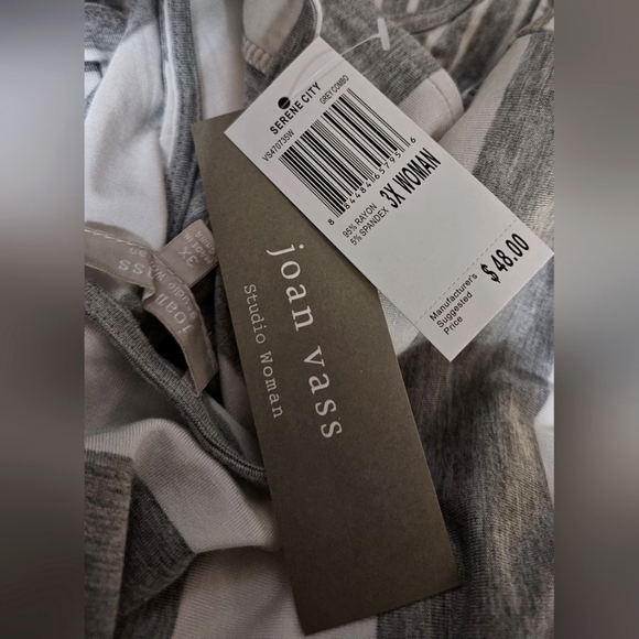 NWT Joan Vass Striped Tank Top - Picture 4 of 6